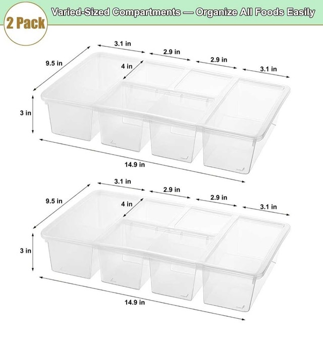 2-Pack Multipurpose 5-compartment Organizers with Lids - photo 2