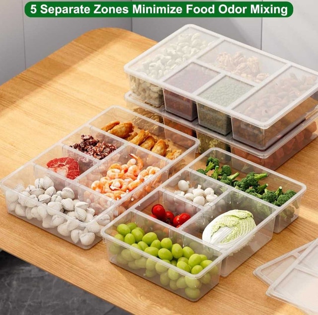 2-Pack Multipurpose 5-compartment Organizers with Lids - photo 4