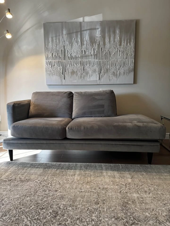 Grey Modern Settee Sofa - 6ft long - photo 2