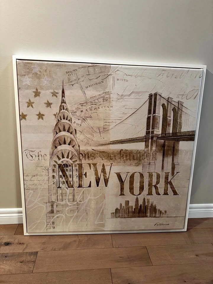 Large New York Print Wall Art - 39” x 39”
