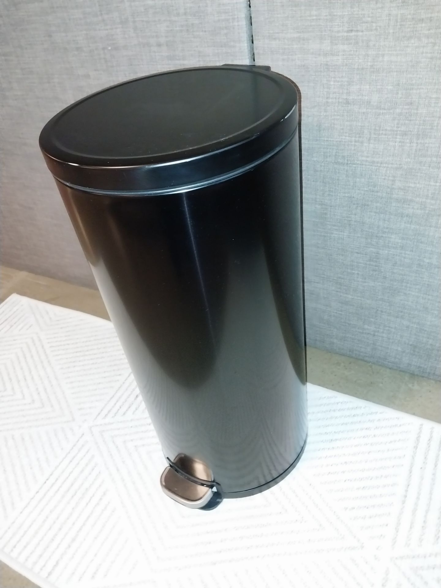 Modern Black Tall Space-Saving Steel Step-Can - photo 2