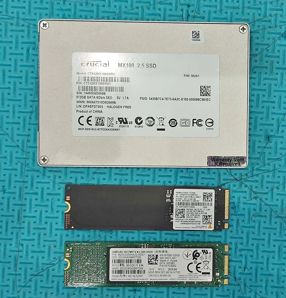 256GB and 512GB SSDs