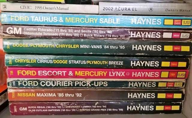Haynes Auto Repair Manuals ($10 each)