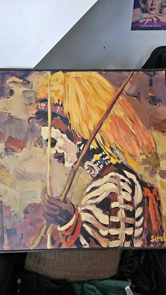Simons Original Painting Tribal Figure Art