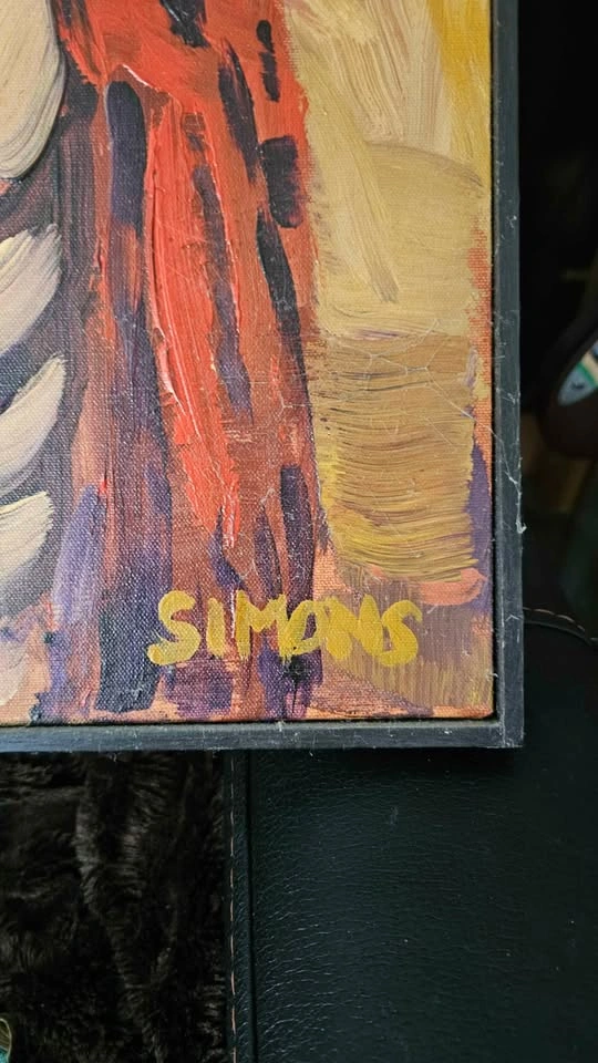 Simons Original Painting Tribal Figure Art - photo 2