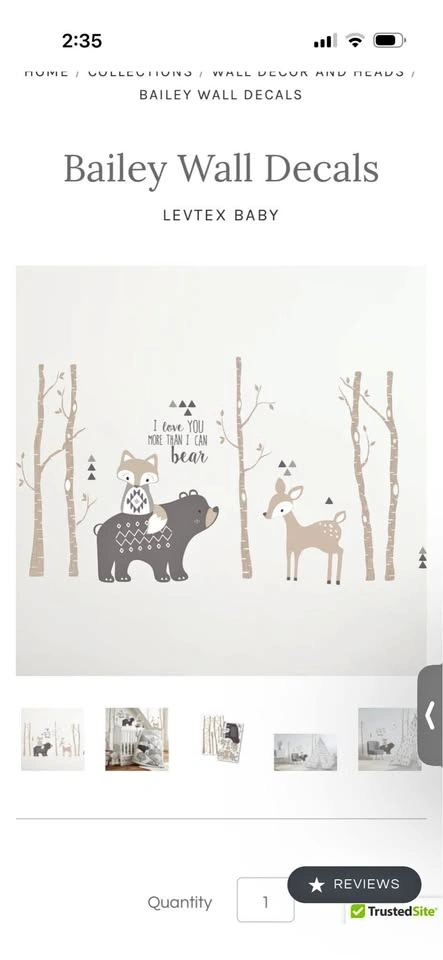 Levied baby wall decal