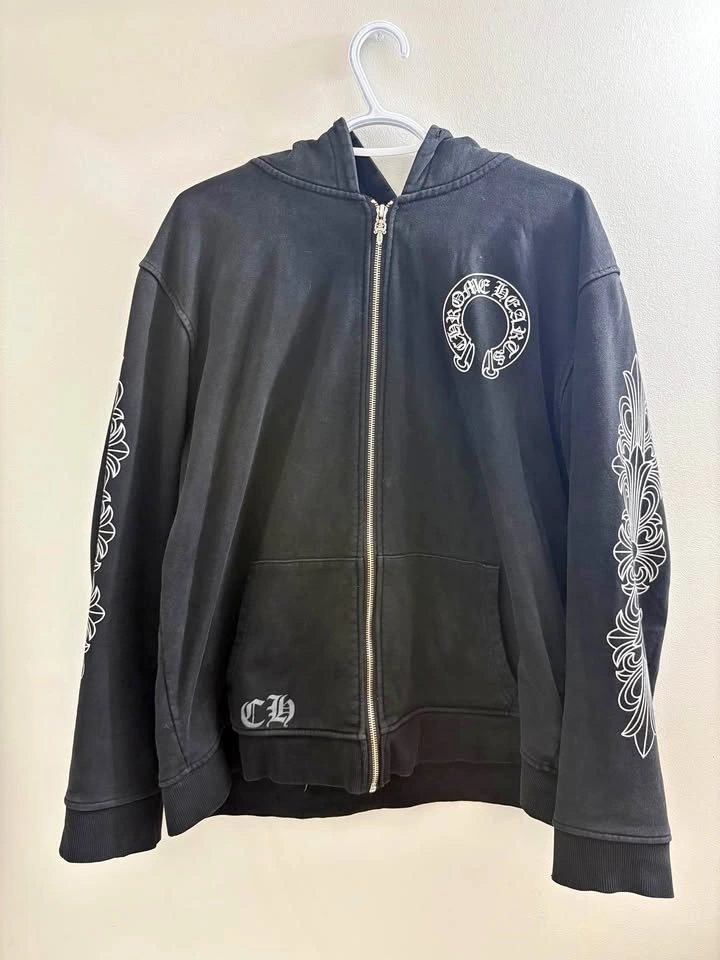 Chrome Hearts Black Zip Up Hoodie