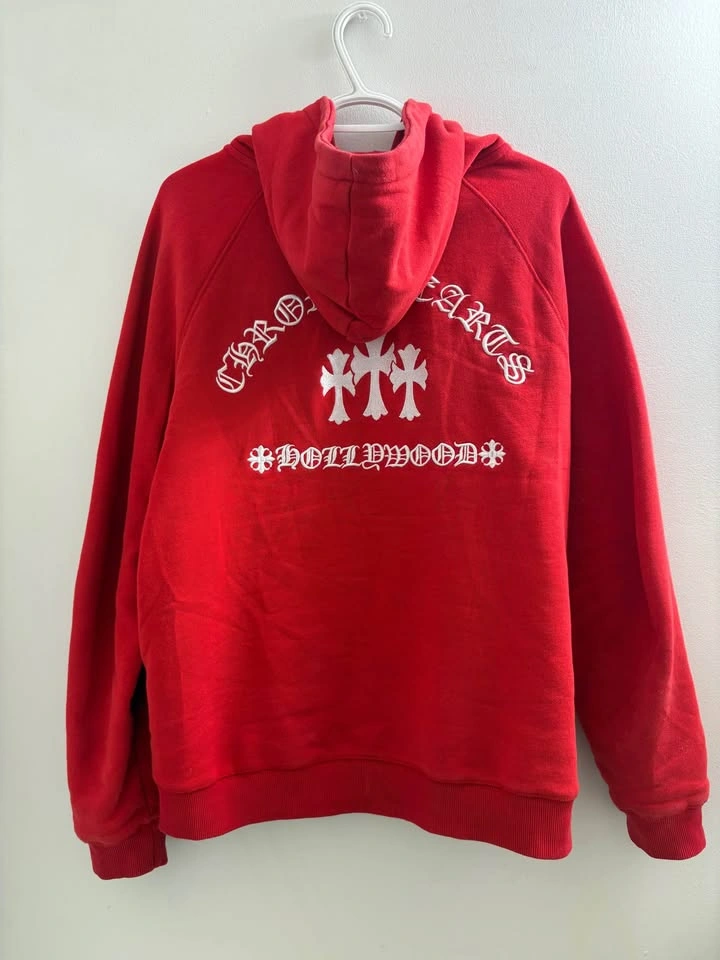 Chrome Hearts Red Full Zip Hoodie