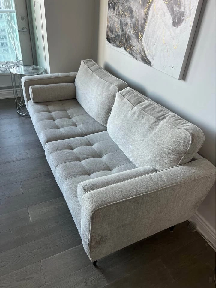 Chenille Cream Sofa - photo 2