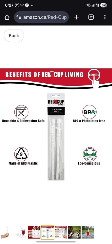 Red Cup Living Reusable Straws for Cold and Hot Drinks - photo 4