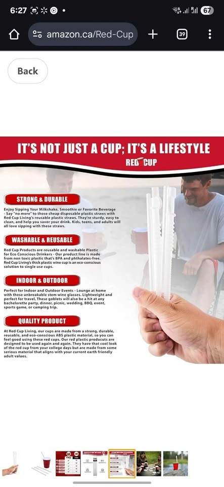 Red Cup Living Reusable Straws for Cold and Hot Drinks - photo 5