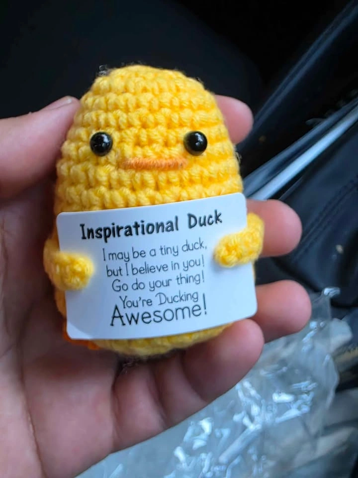 Positive Crochet Duck Emotional Support Doll - photo 2