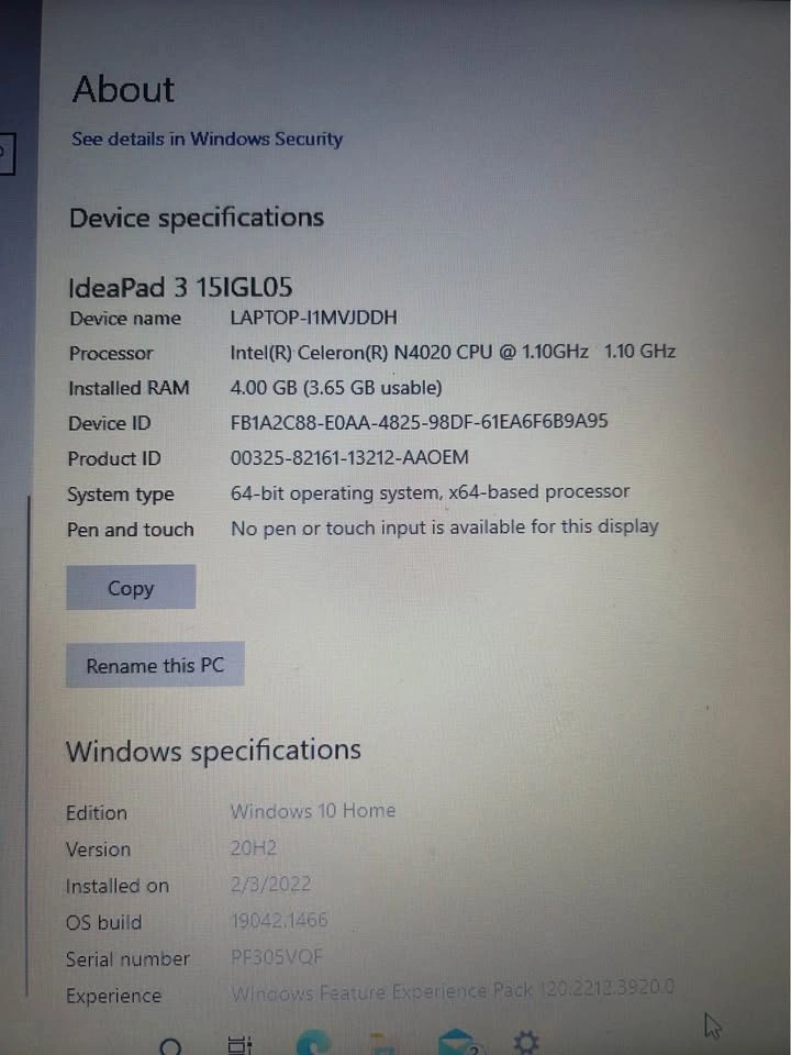 Lenovo Idea Pad 3 15igl05 - photo 3