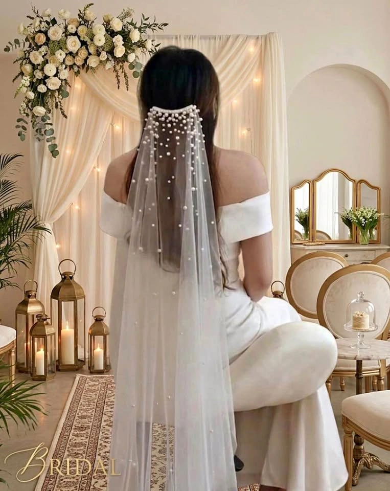 Cathedral Veil cascade pearls