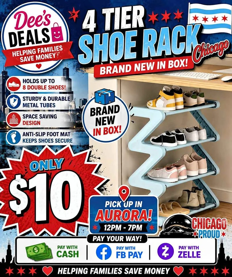 4 level shoe rack BRAND NEW IN BOX ONLY $10