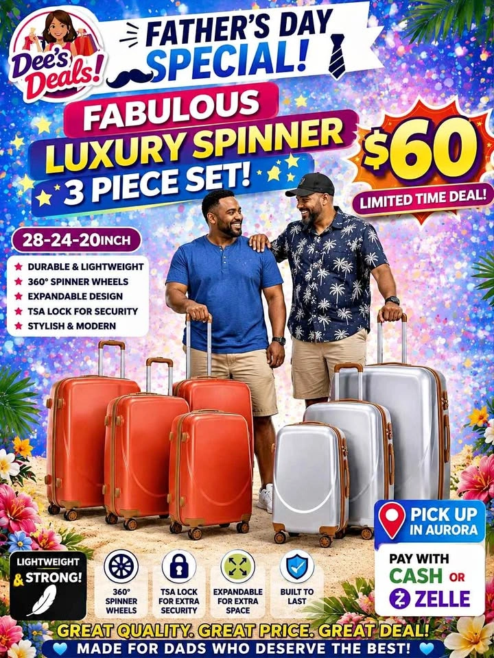 3 Piece Spinner luggage set ONLY $60