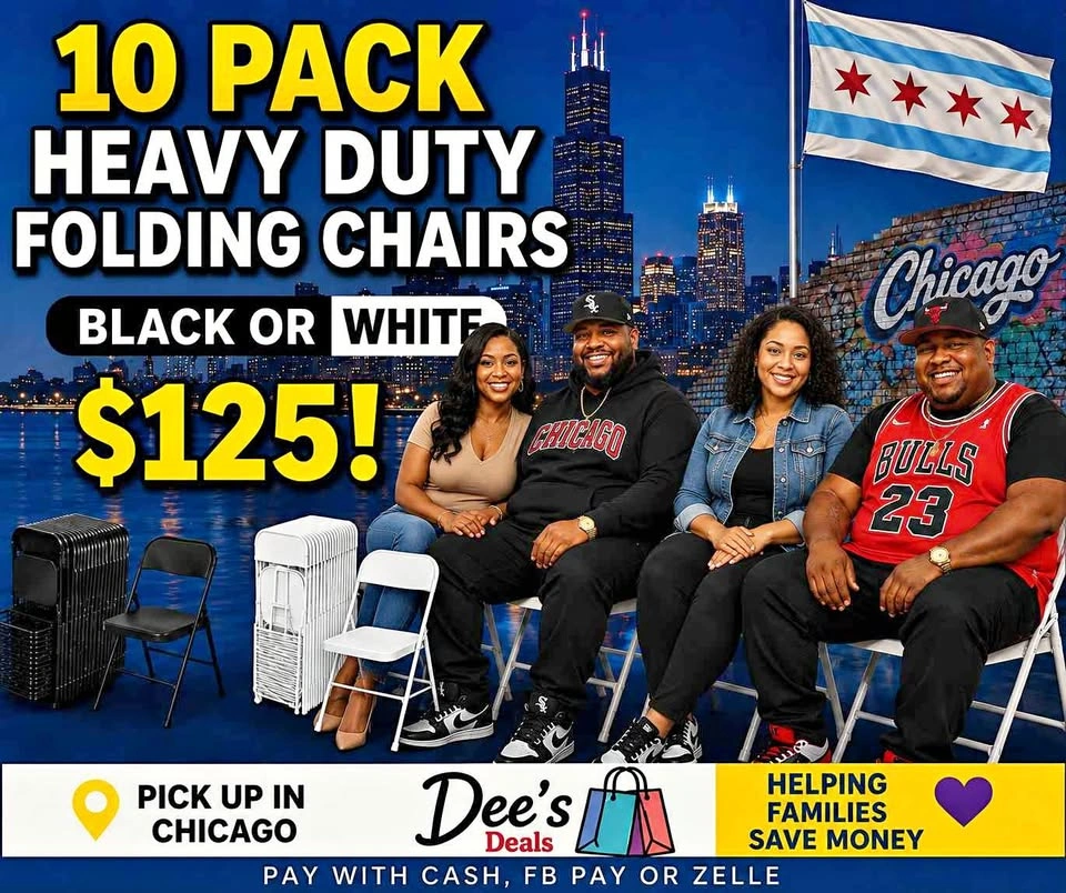 10 PACK HEAVY DUTY FOLDING CHAIRS BRAND NEW IN BOX ONLY $125