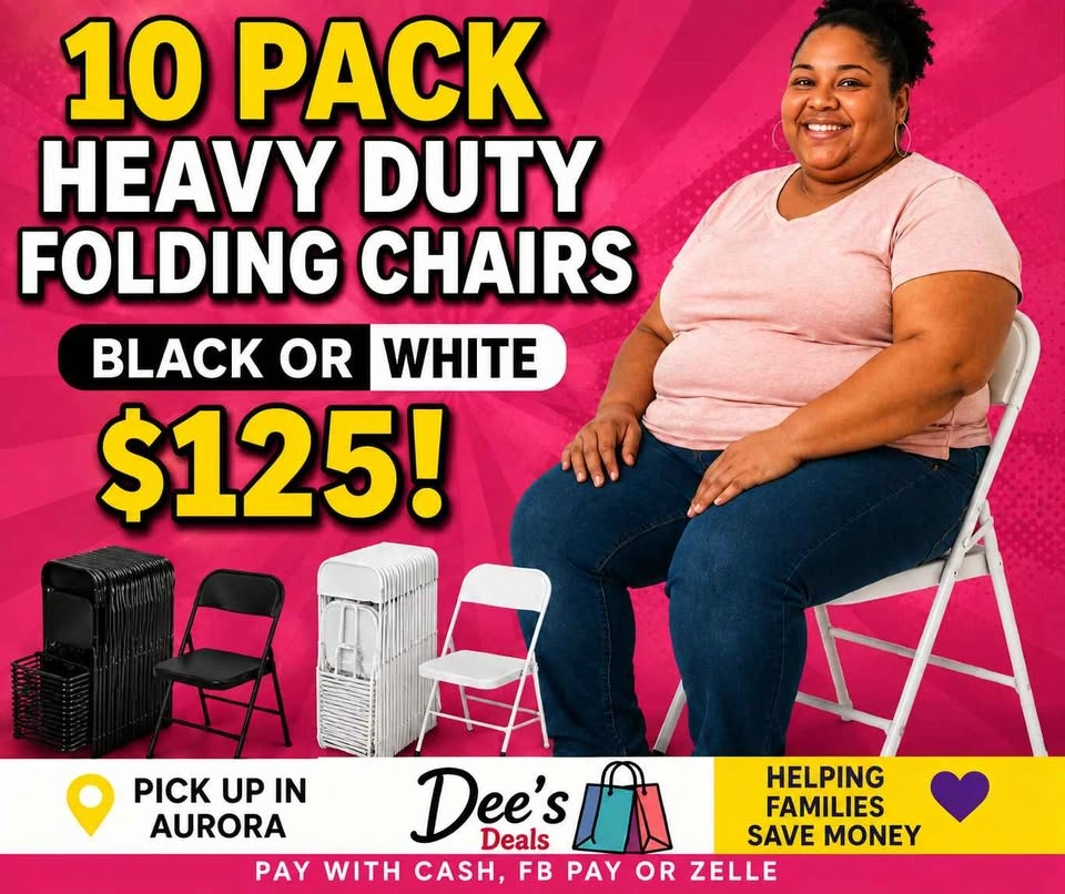 10 PACK HEAVY DUTY FOLDING CHAIRS BRAND NEW IN BOX ONLY $125 - photo 3