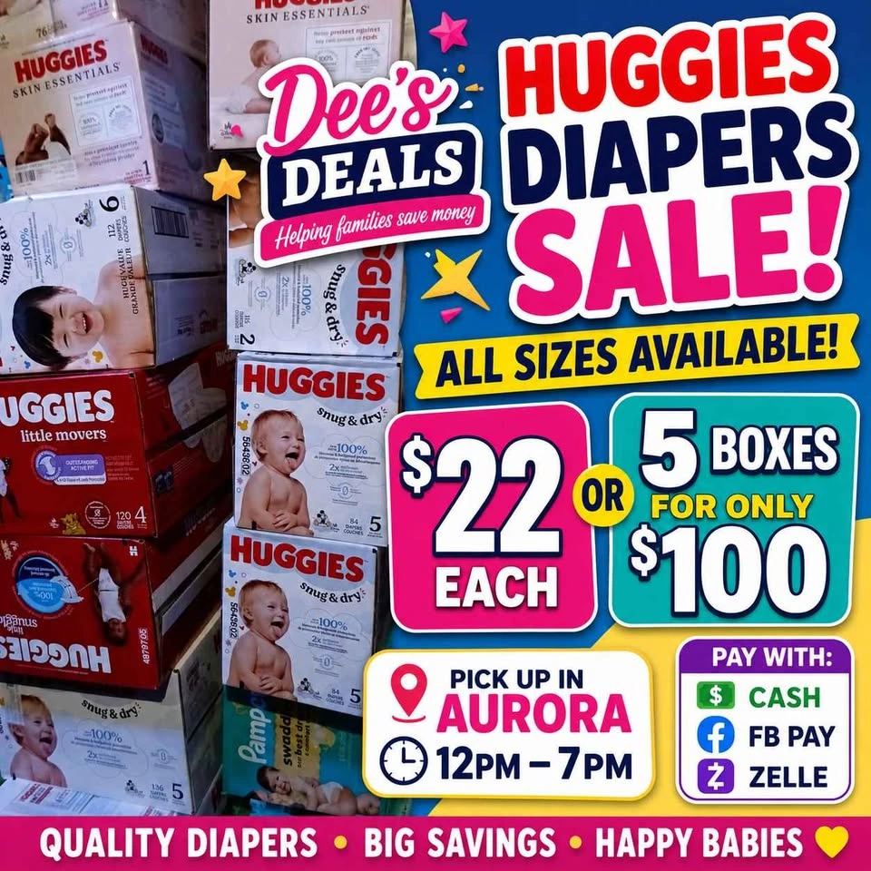 Huggies Diapers Sale $22 a box or 5 boxes for $100 - photo 2