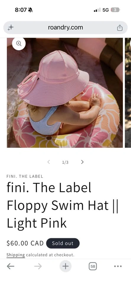 Ro+Ry Fini the Label Baby 6-12M Baby Salmon Pink Swim Hat - photo 4