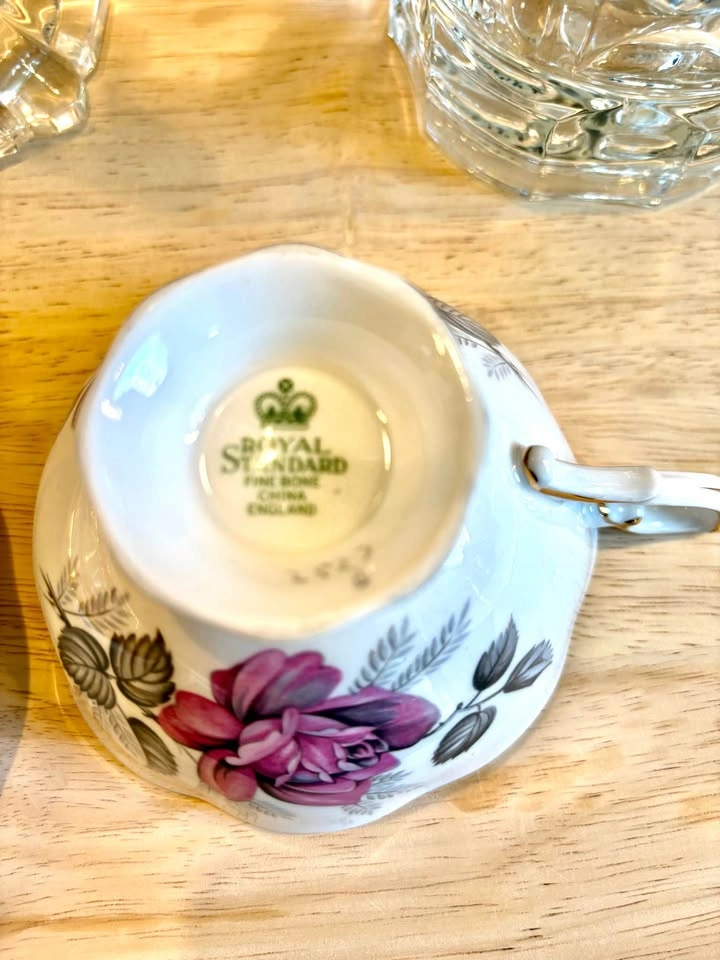 Royal Standard teacup and saucer set pink rose floral - photo 2