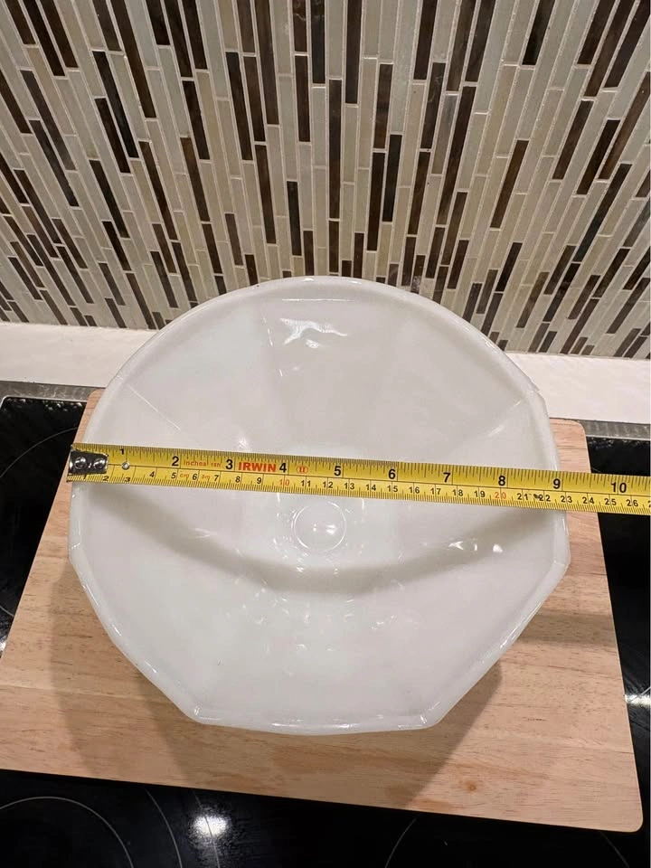 Vintage Milk Glass Grape Pattern Hexagonal Bowl - photo 3