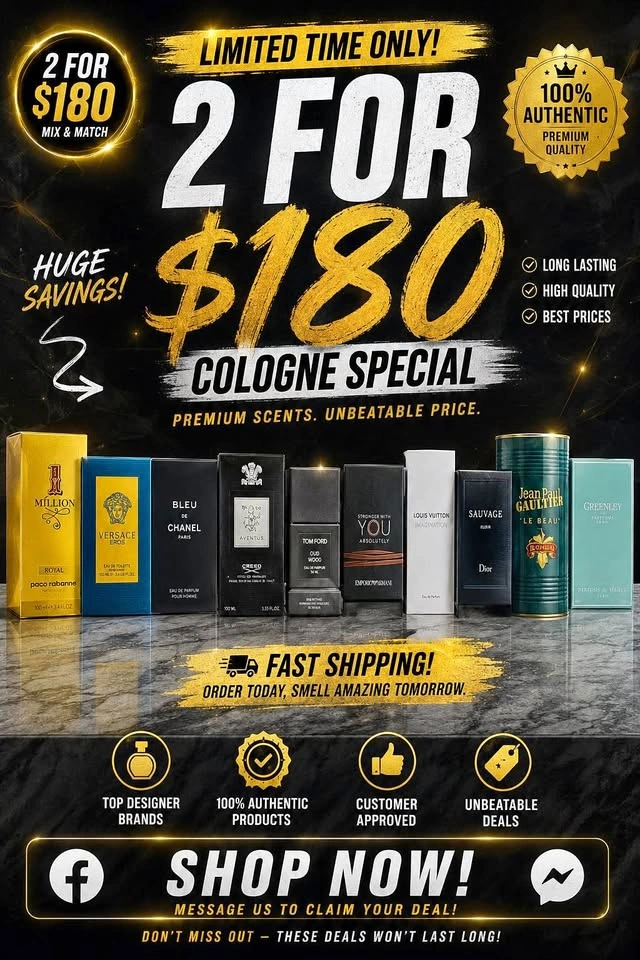 Designer Cologne Special - 2 for $180