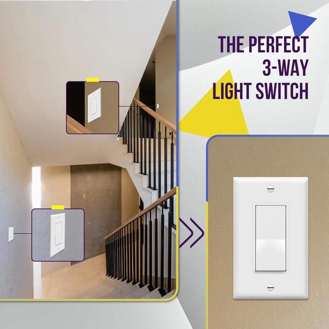 BRAND NEW - 3-Way Decor Paddle Rocker Switch (pack of 8) - photo 2
