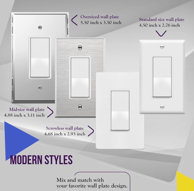 BRAND NEW - 3-Way Decor Paddle Rocker Switch (pack of 8) - photo 4