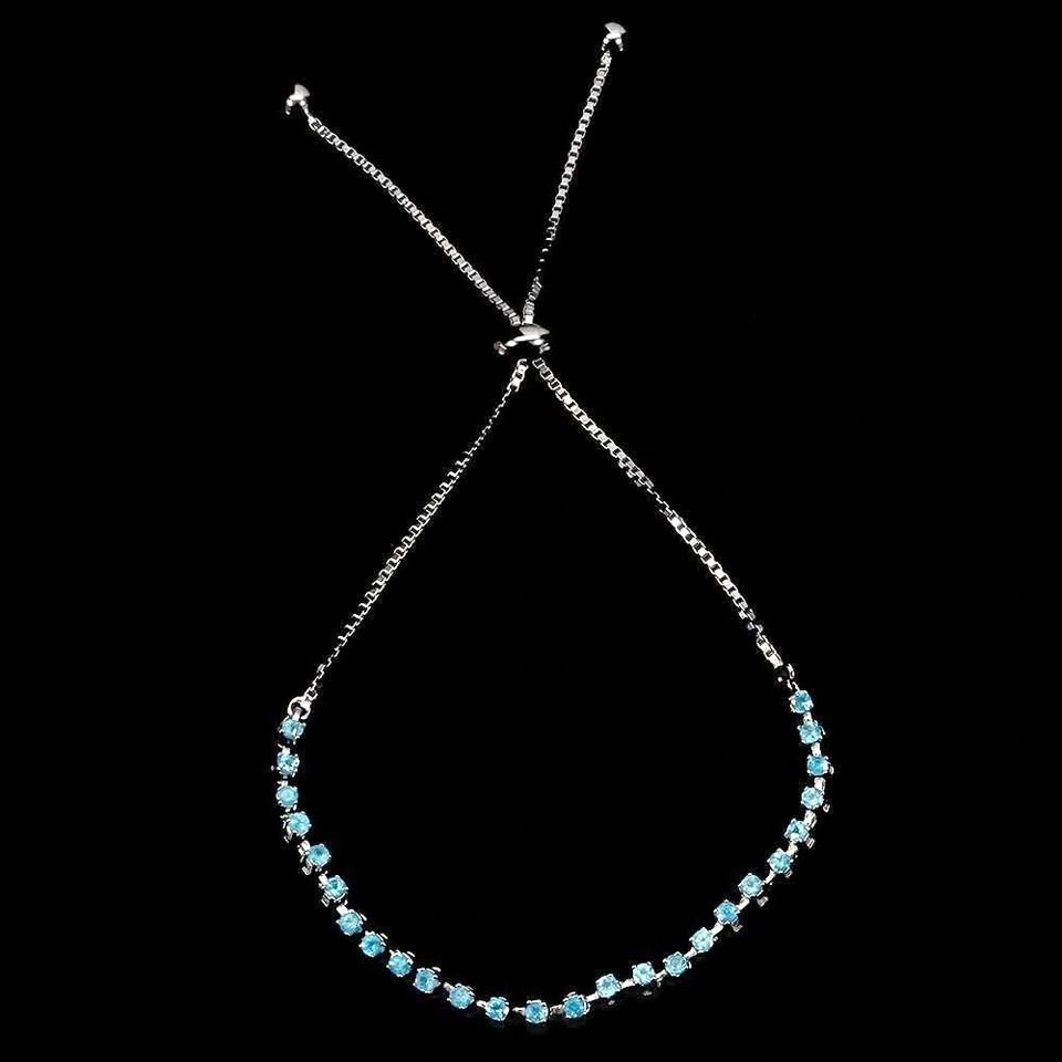 Round Apatite Bracelet 14K White Plated Gold over 925 Silver
