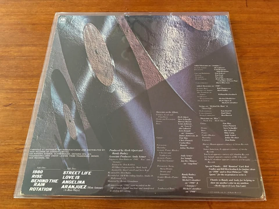 Herb Alpert – Rise (1979 Vinyl LP) – Iconic Jazz / Funk Classic - photo 3
