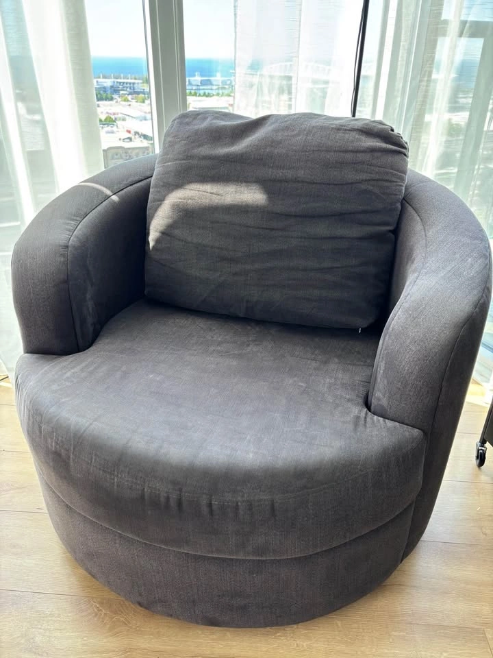 Grey Swivel Barrel Chair - photo 2