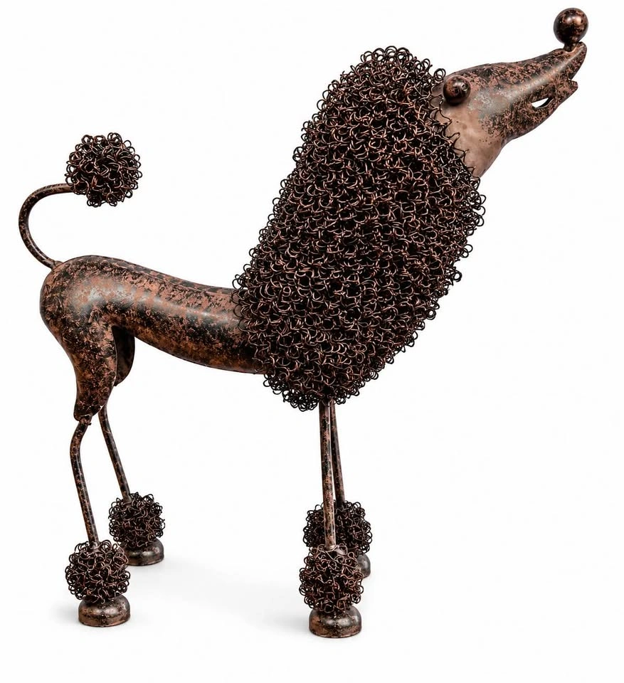 Vintage Metal Poodle Statue Sculpture | Mid Century Wire Art - photo 4