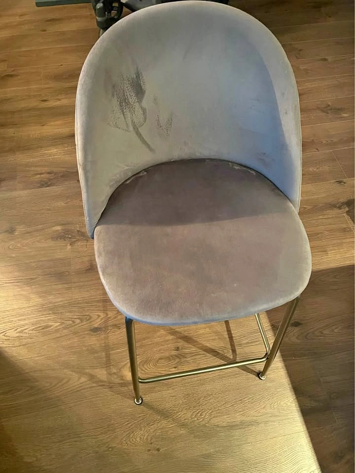 Grey Velvet Bar Stools