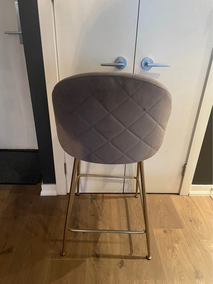 Grey Velvet Bar Stools - photo 2