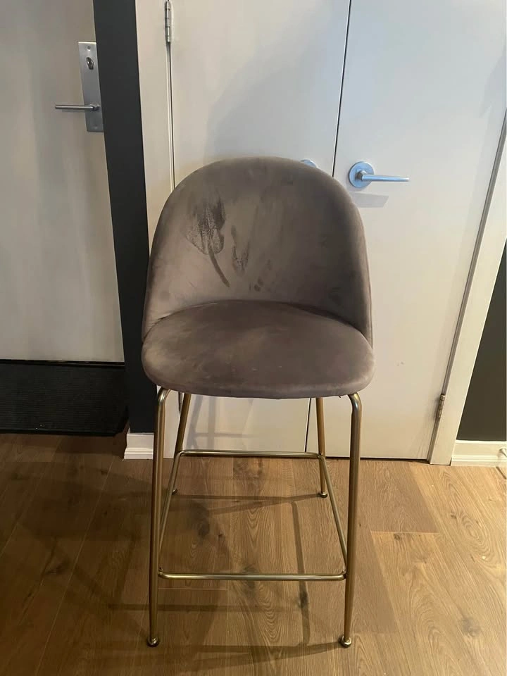 Grey Velvet Bar Stools - photo 3