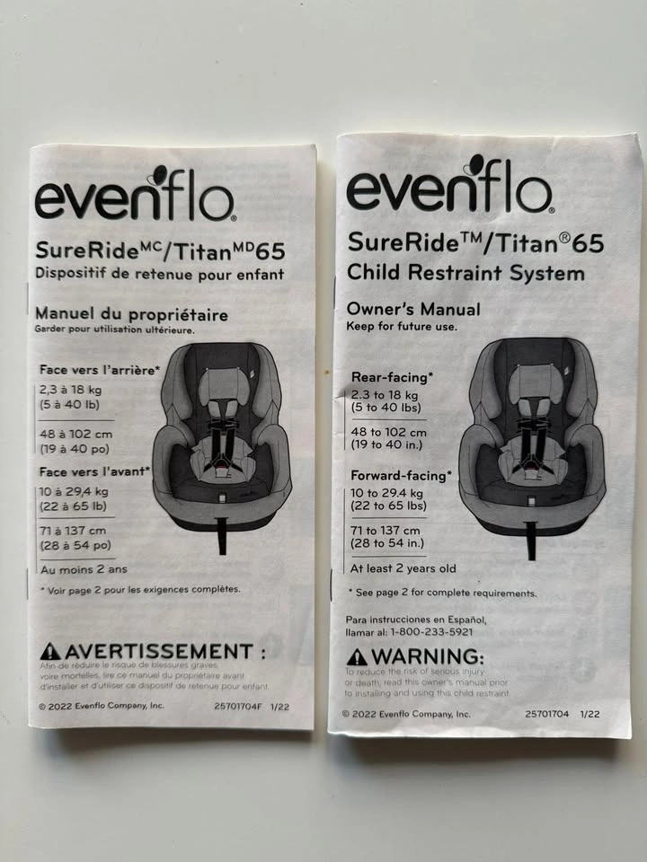 Evenflo Titan 65 Toddler Carseat - photo 3