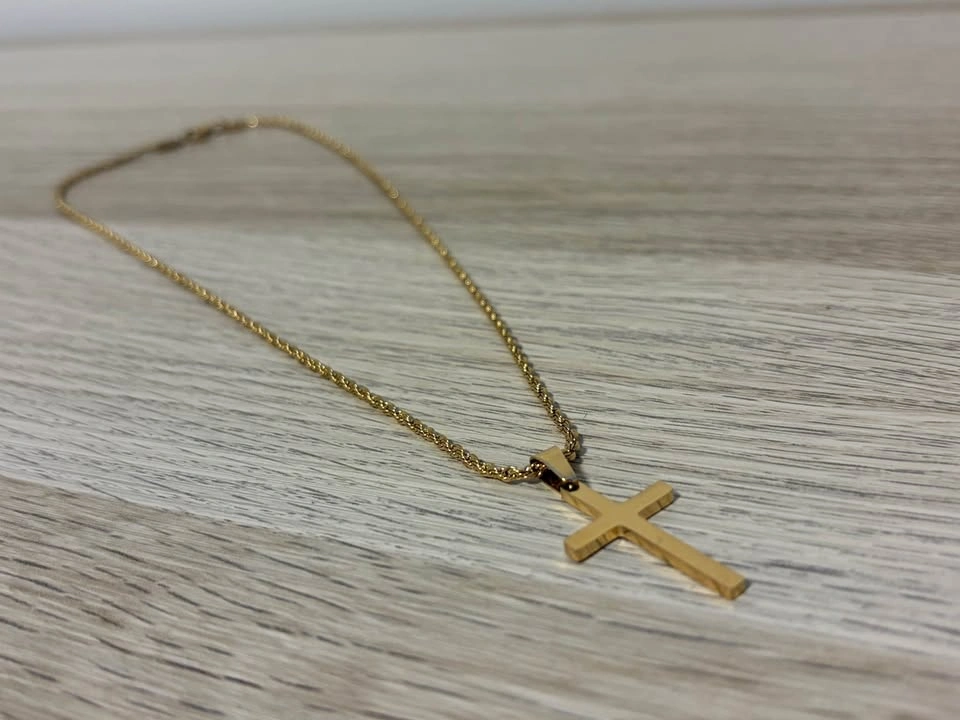 Minimalist Gold Cross Necklace - photo 2