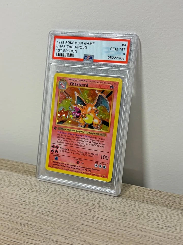 PSA 10 Charizard Display Card- 1st Edition Pokémon Holo Replica