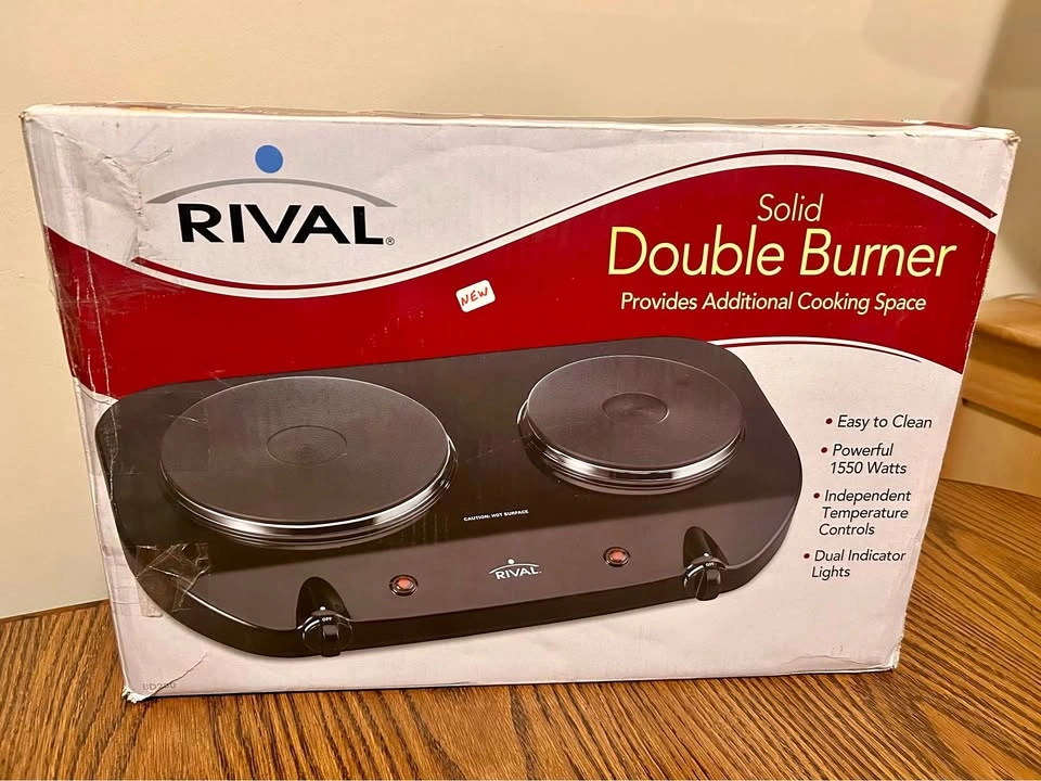 New Rival Solid Double Burner