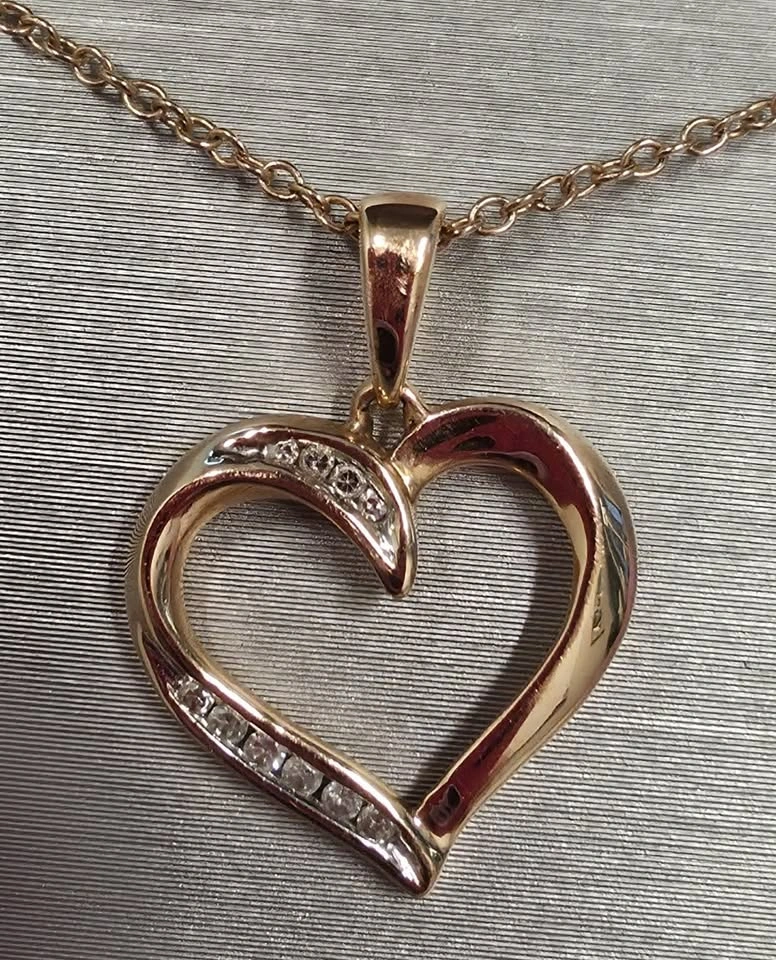 PEOPLES Diamond Accent Heart Necklace/10K Rose Gold - photo 2