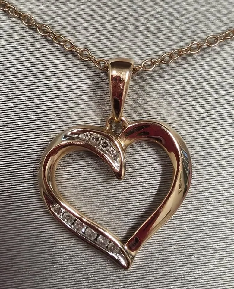 PEOPLES Diamond Accent Heart Necklace/10K Rose Gold - photo 2