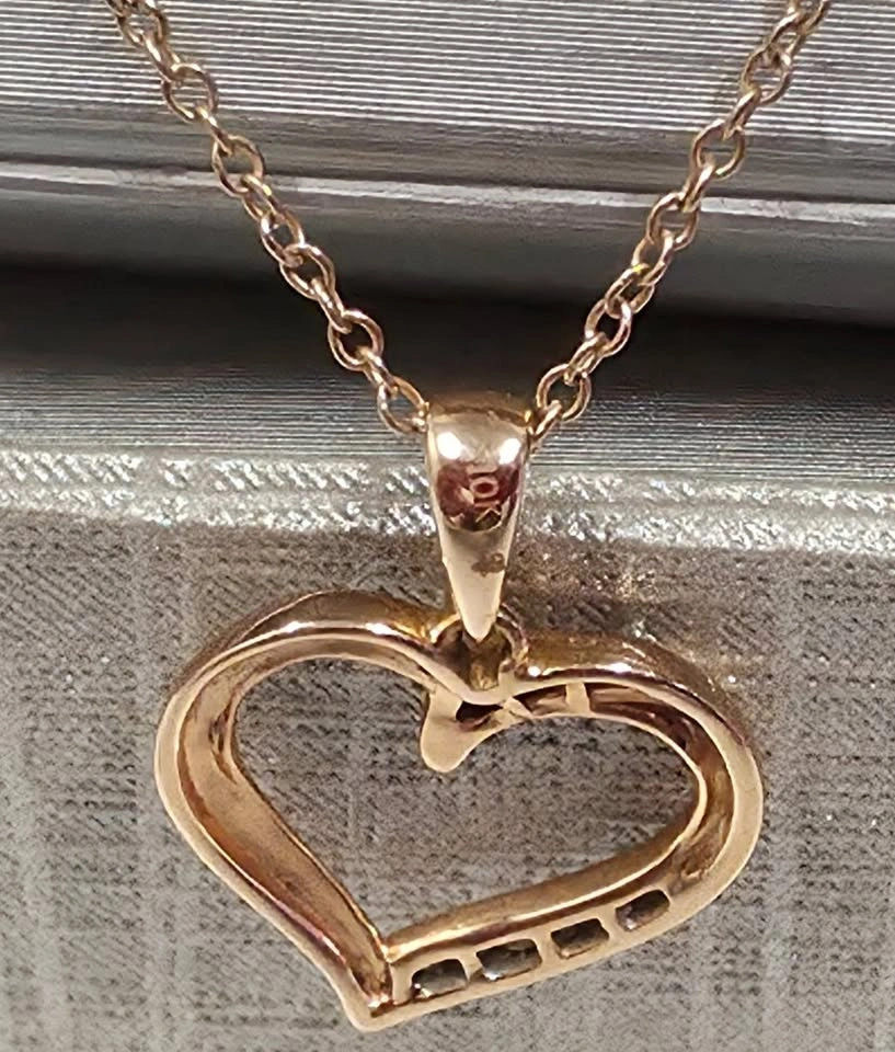 PEOPLES Diamond Accent Heart Necklace/10K Rose Gold - photo 4