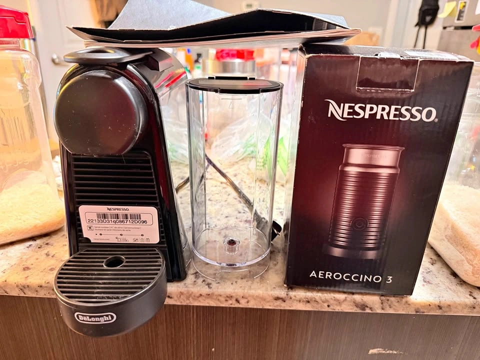 Nespresso coffee machine and a frother (NEW- NEVER USED)