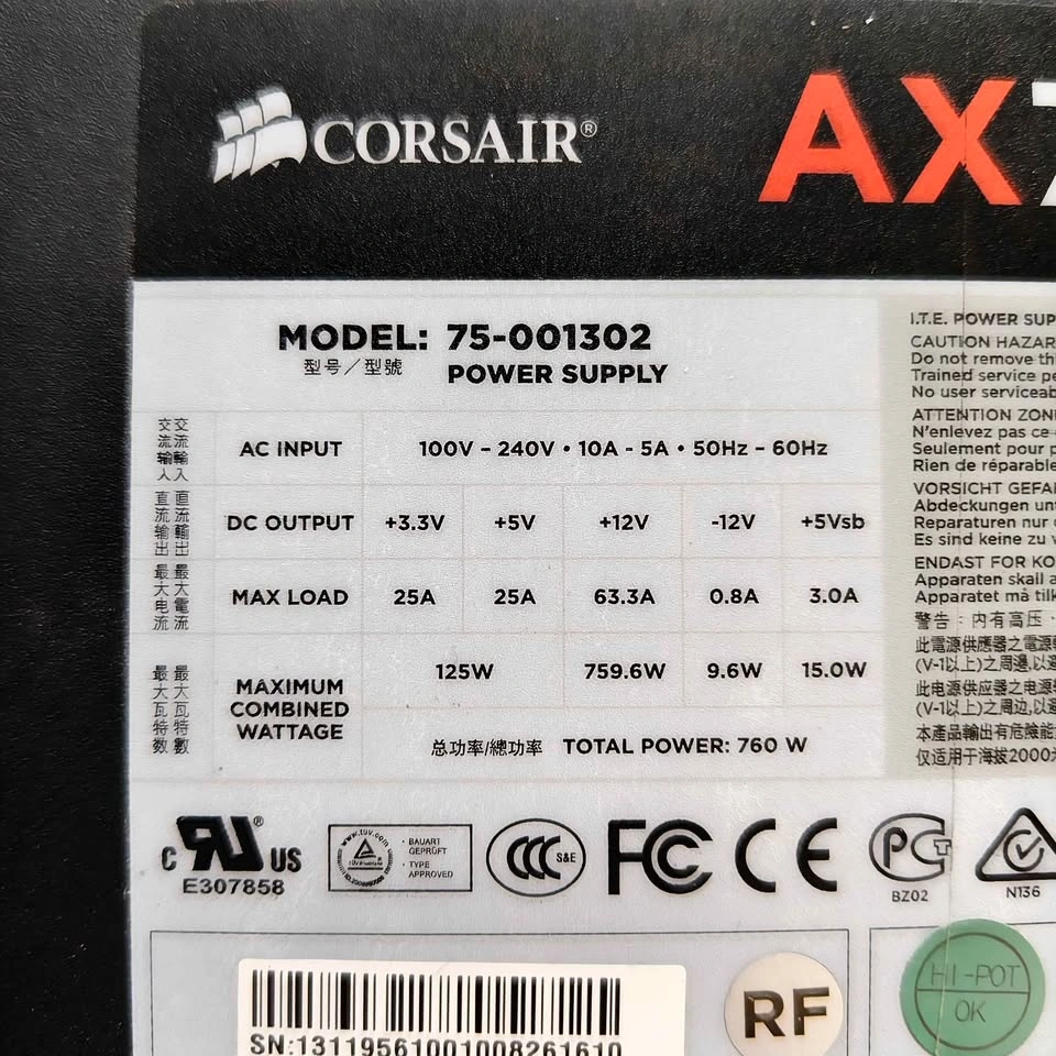 ⚡ Corsair 760W Power Supply — Fully Modular, 80+ Platinum - photo 3