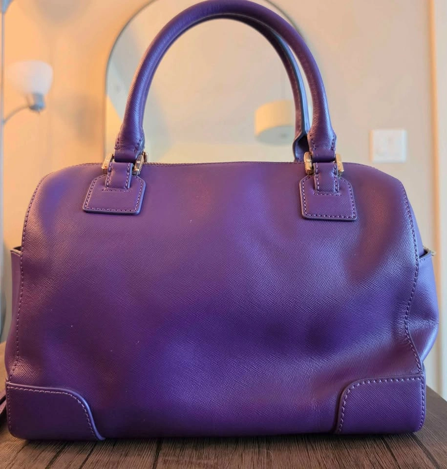 TORY BURCH Robinson Middy Satchel Purse/Electric Purple - photo 2