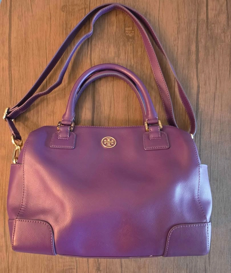 TORY BURCH Robinson Middy Satchel Purse/Electric Purple - photo 4
