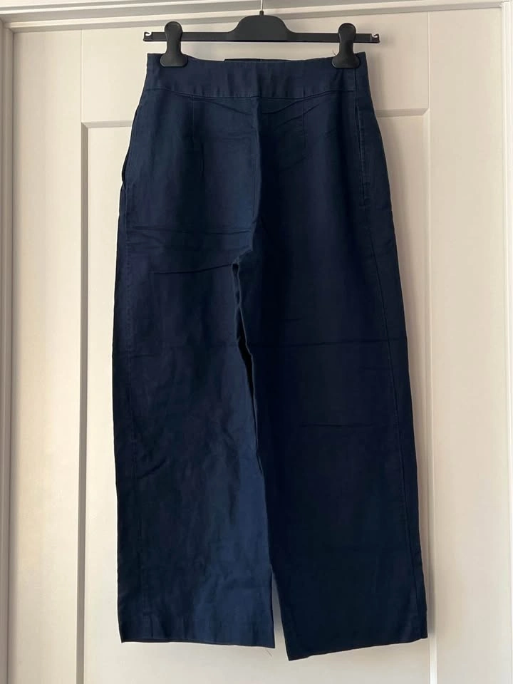 Zara Navy Wide Linen Pants - photo 3
