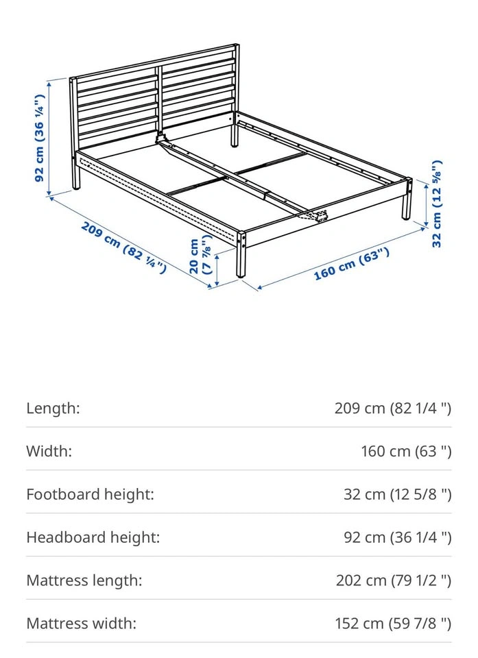Bed frame with rest-o-pedic mattress QUEEN - photo 2