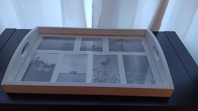 Photo Frame Serving Tray 19" x 12" - Holds 7 pictures